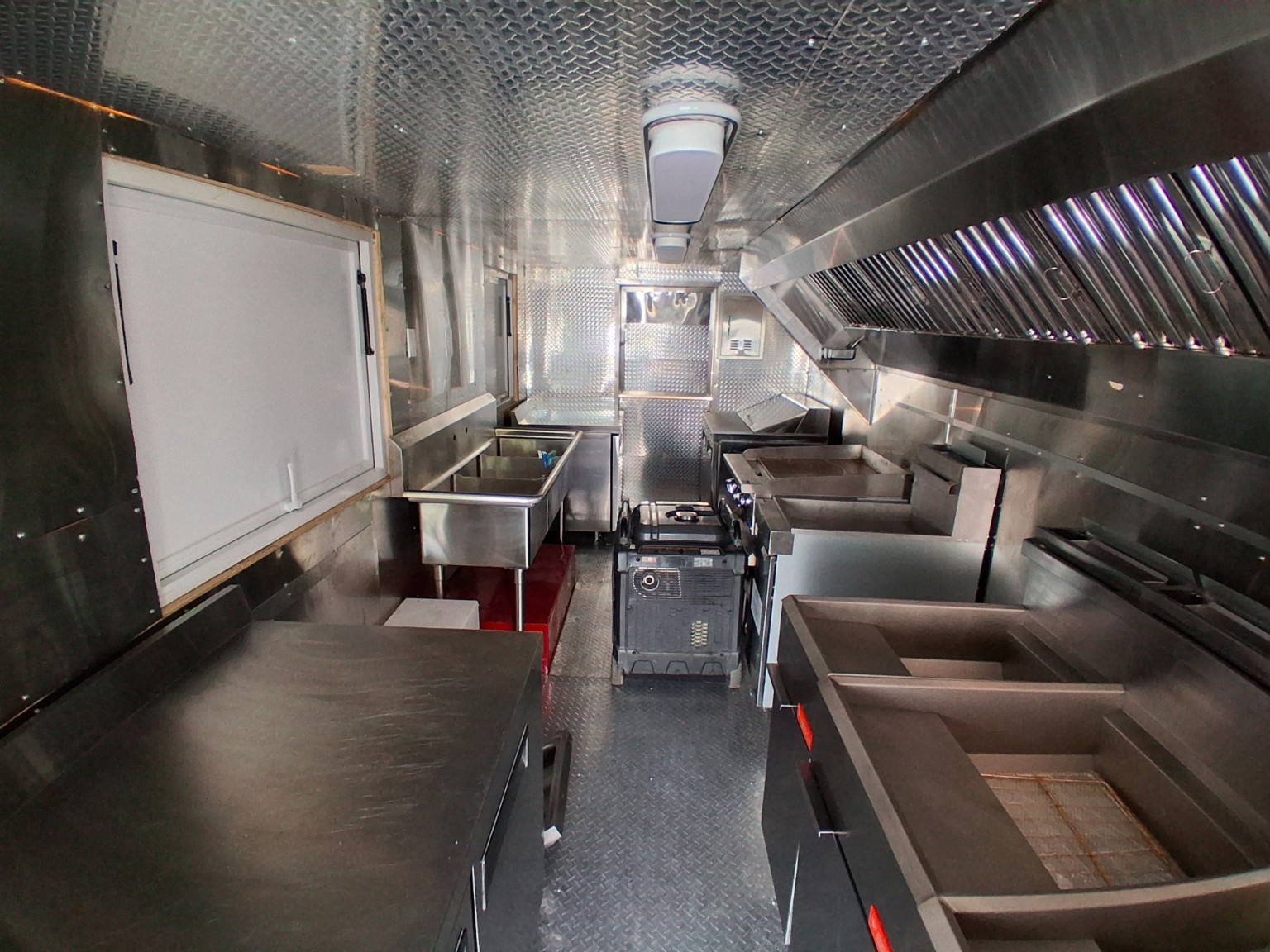 Interior electrical work inside a food truck